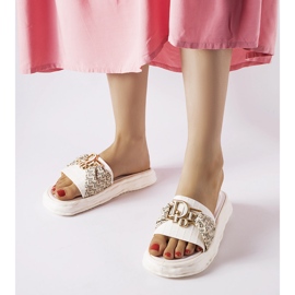 Inna Tongs en caoutchouc décoratif blanc Bérard 1