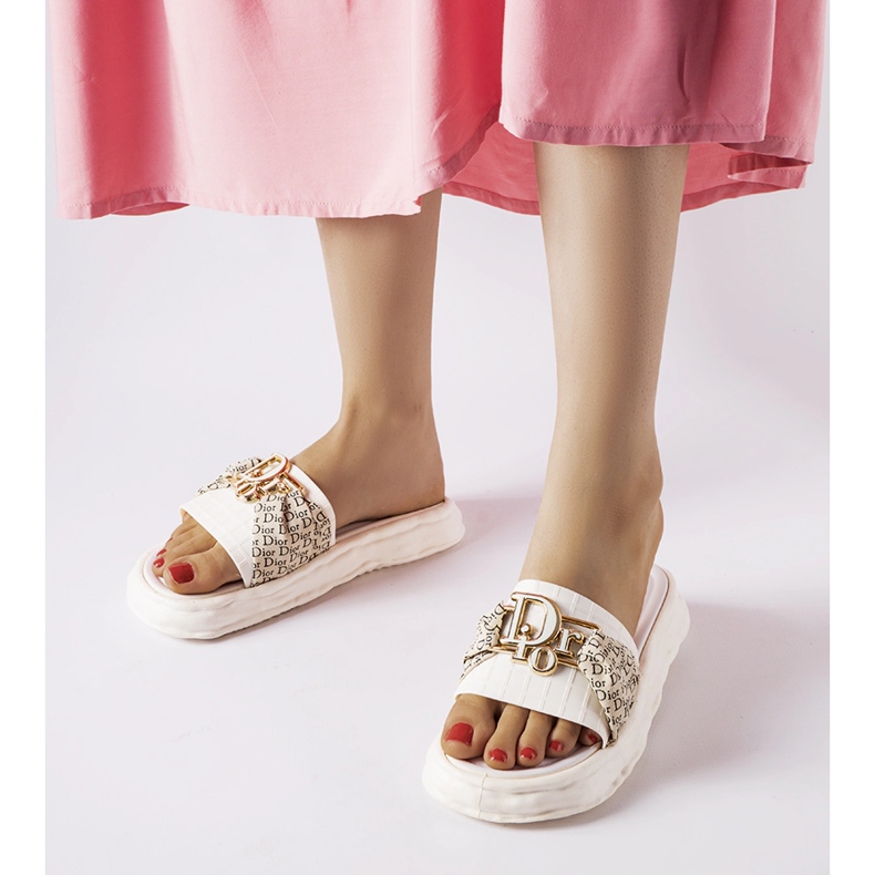 Inna Tongs en caoutchouc décoratif blanc Bérard 1