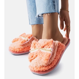 Chaussons orange avec noeud 1