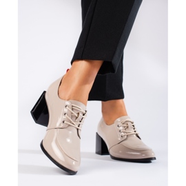 W. Potocki Chaussures femme à lacets Potocki beige 1