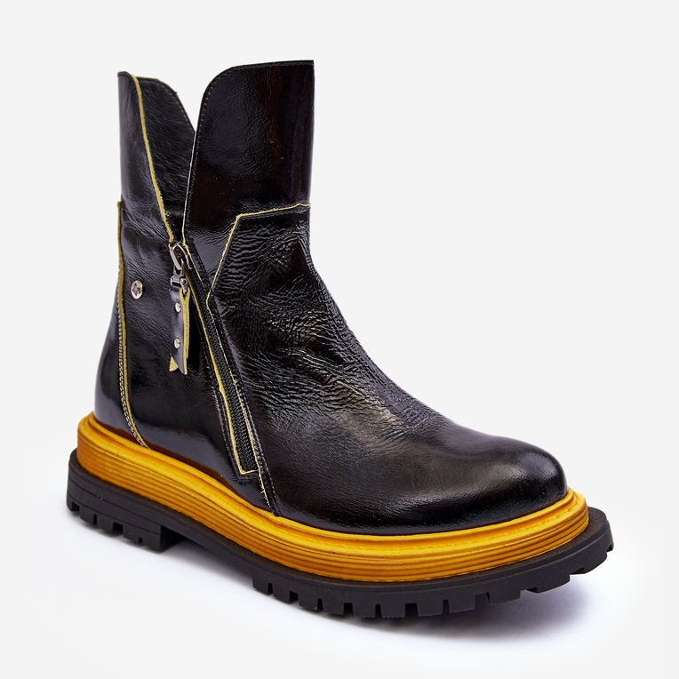 Bottes Femme En Cuir Verni Maciejka 05747-07 Noir le noir 1 Bottes Femme En Cuir Verni Maciejka 05747-07 Noir le noir 1