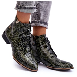 Bottes en cuir pour femmes Maciejka 5743C-09 Vert 9