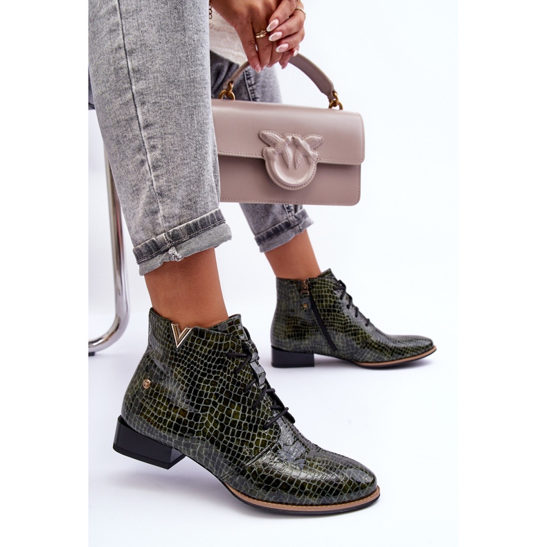 Bottes en cuir pour femmes Maciejka 5743C-09 Vert 1