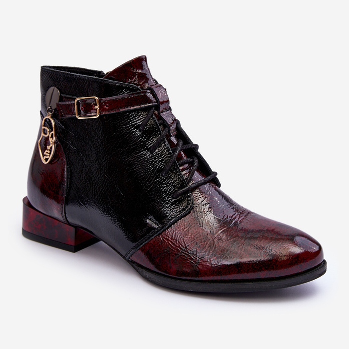 Bottines En Cuir Pour Femme Maciejka 5743A-23 Bordeaux rouge 1