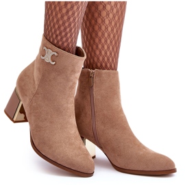 Bottines en daim avec décoration, Beige Dwinja 10
