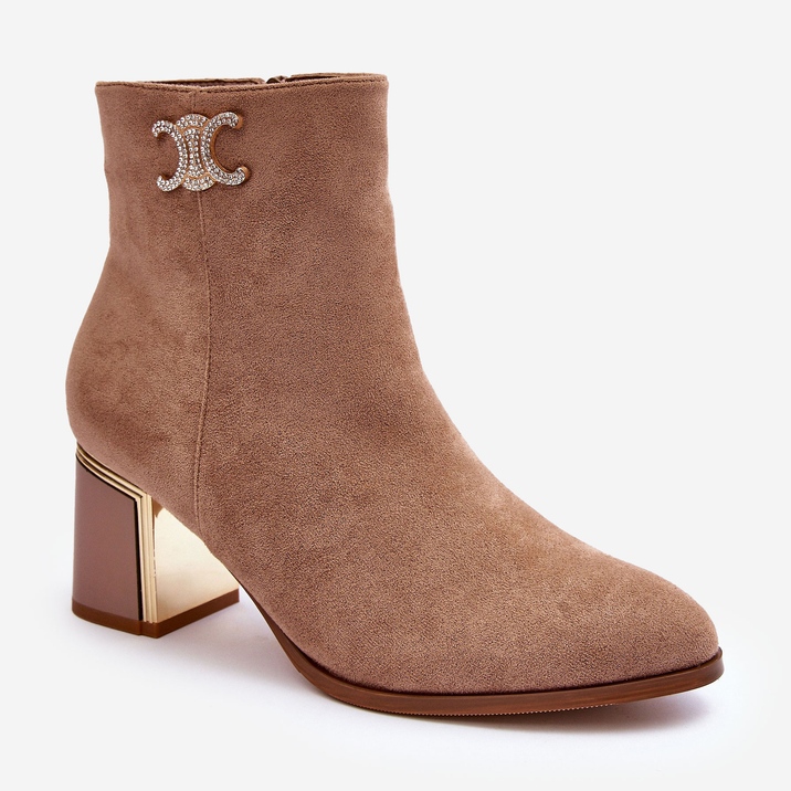 Bottines en daim avec décoration, Beige Dwinja 2