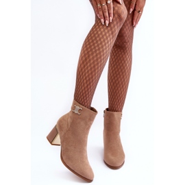 Bottines en daim avec décoration, Beige Dwinja 5