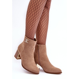 Bottines en daim avec décoration, Beige Dwinja 4