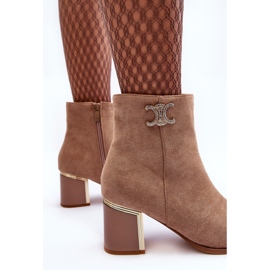 Bottines en daim avec décoration, Beige Dwinja 7