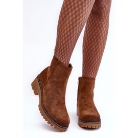 Bottes à talons plats en daim, isolées, marron Neafgi brun 5