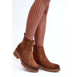 Bottes à talons plats en daim, isolées, marron Neafgi brun 4
