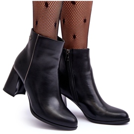 Bottines En Cuir Noir Popilla le noir 8