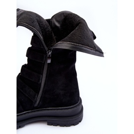 Bottines Worker Hautes En Daim À Lanières Noir Elnatea le noir 3
