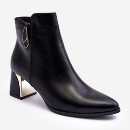 Bottines Isolées En Cuir Noir Amanis 1