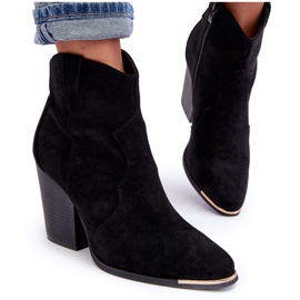 Bottes Cowboy en Daim à Talons Hauts, Noir Lotoune le noir 8