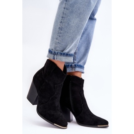 Bottes Cowboy en Daim à Talons Hauts, Noir Lotoune le noir 2