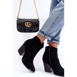 Bottes Cowboy en Daim à Talons Hauts, Noir Lotoune le noir 4