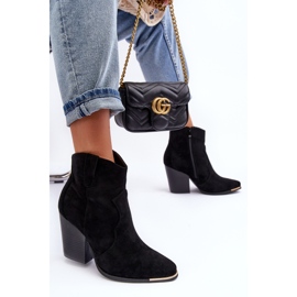 Bottes Cowboy en Daim à Talons Hauts, Noir Lotoune le noir 6