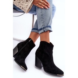 Bottes Cowboy en Daim à Talons Hauts, Noir Lotoune le noir 7