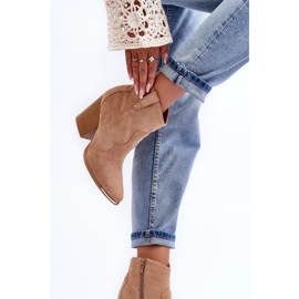 Santiags en Daim Beige à Talons Hauts Lotoune 4
