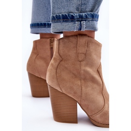 Santiags en Daim Beige à Talons Hauts Lotoune 5