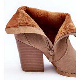 Santiags en Daim Beige à Talons Hauts Lotoune 2