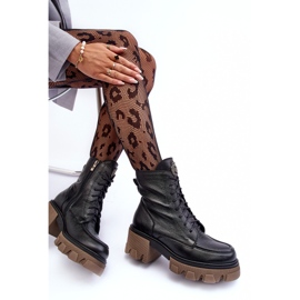 Bottines Trappeuses Isolées En Cuir Femme Noir Lemar Rehin le noir 7