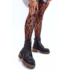 Bottines Trappeuses Isolées En Cuir Femme Noir Lemar Rehin le noir 5