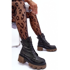 Bottines Trappeuses Isolées En Cuir Femme Noir Lemar Rehin le noir 8