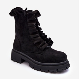 Bottes Worker Isolées En Daim À Talon Plat, Nacelle Noire 2