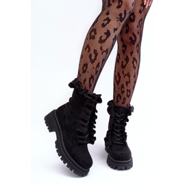 Bottes Worker Isolées En Daim À Talon Plat, Nacelle Noire 5