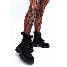 Bottes Worker Isolées En Daim À Talon Plat, Nacelle Noire 6