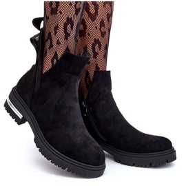 Bottines Plates En Daim Avec Découpes, Noir Lamedella le noir 9