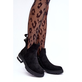 Bottines Plates En Daim Avec Découpes, Noir Lamedella le noir 2