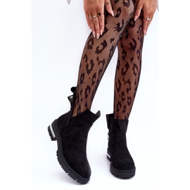 Bottines Plates En Daim Avec Découpes, Noir Lamedella le noir 4