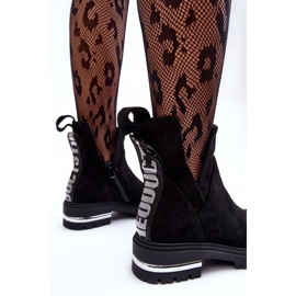 Bottines Plates En Daim Avec Découpes, Noir Lamedella le noir 7