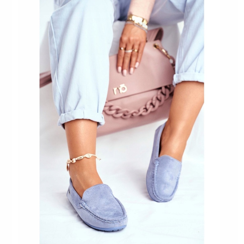 Evento Mocassins Femme Bleu Daim Morreno 3