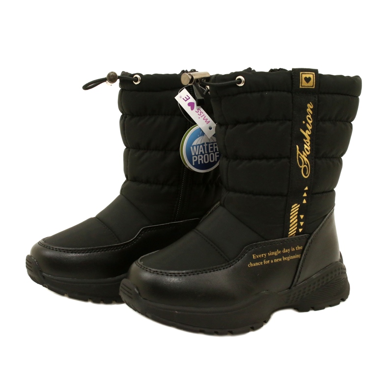 Bottes de neige des filles Miss Evento 22dz23-5274 Black noir 3