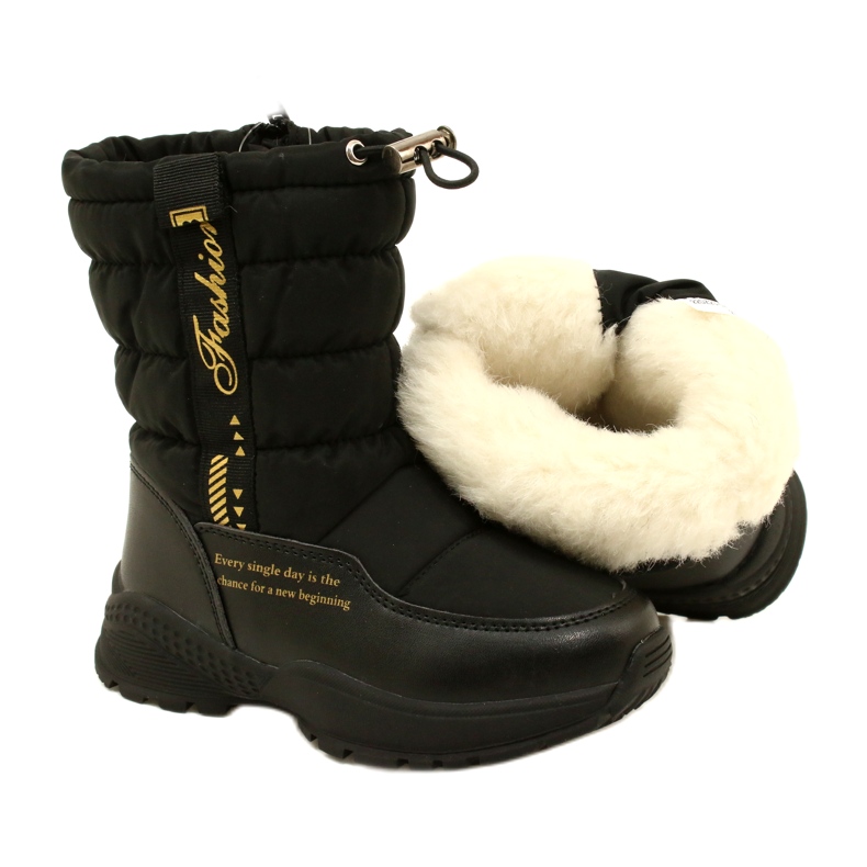 Bottes de neige des filles Miss Evento 22dz23-5274 Black le noir 6