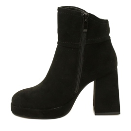 M.Daszyński Bottes pour femmes, fourrure en daim isolée de noir le noir 2