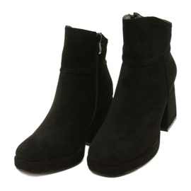 M.Daszyński Bottes pour femmes, fourrure en daim isolée de noir le noir 3