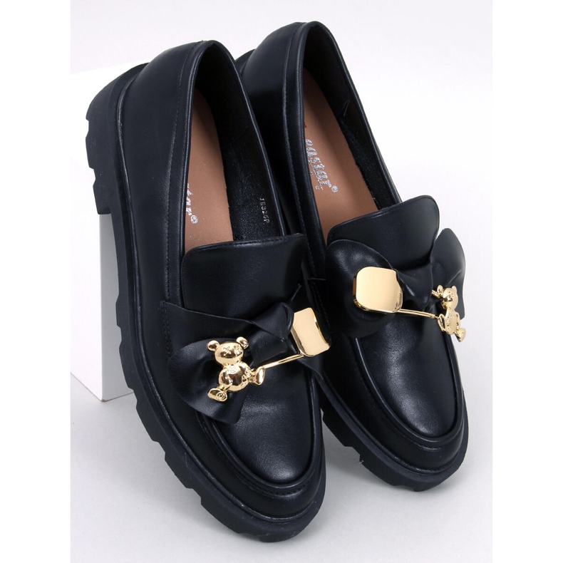 Mocassins avec ours doré Honey Black le noir 1