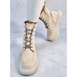 Bottines à lacets daim Roisin Beige 1