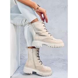 Bottines à lacets daim Roisin Beige 3
