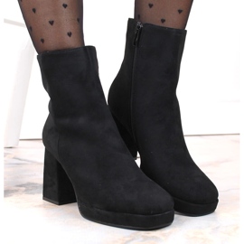 Bottines femme en daim noir Jezzi RMR2288-2 le noir 6