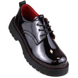 Chaussures richelieu femme en cuir verni noir Filippo DP4736 le noir 1 Chaussures richelieu femme en cuir verni noir Filippo DP4736 le noir 1