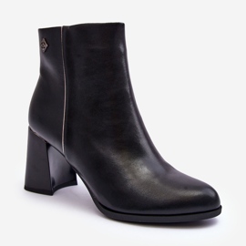 Bottines En Cuir Noir Popilla le noir 6