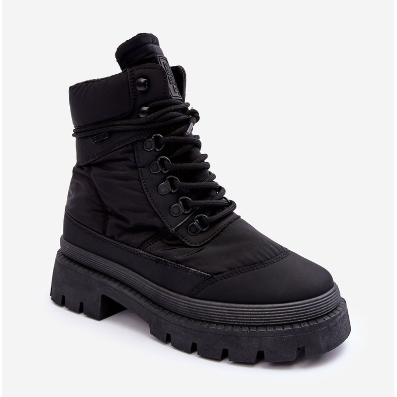 Bottines isolées Trappers pour femmes sur plateforme et talon plat Big Star MM274338 noir 2