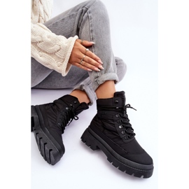 Bottines isolées Trappers pour femmes sur plateforme et talon plat Big Star MM274338 noir le noir 1