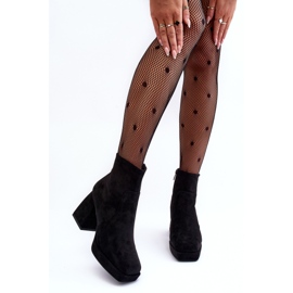 FJ1 Bottines en daim Abnous noires à talons épais le noir 6